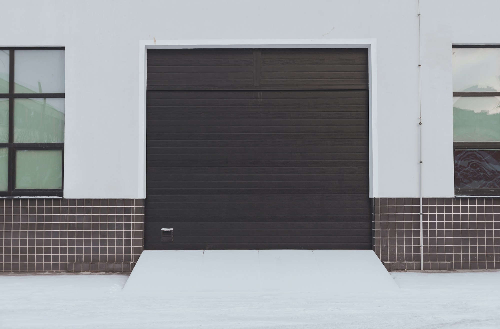 automatic metal roller door in storage and industrial warehouse